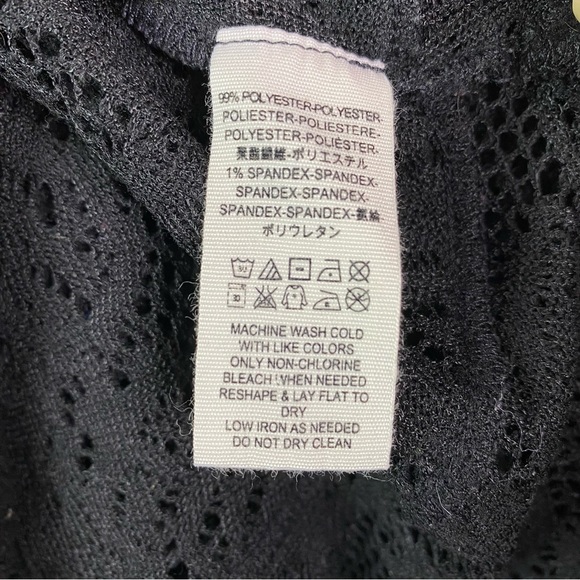 Free People Not Cold In This Black Knit Lace Sweater Top Med - Picture 9 of 9